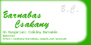 barnabas csakany business card