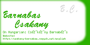 barnabas csakany business card